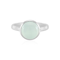 Anillo en plata con Calcedonia agua