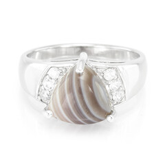 Anillo de hombre en plata con Ágata de Botsuana