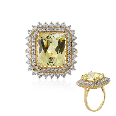 Anillo en oro con Cuncita amarillo canario