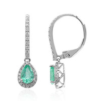 Pendientes en oro con Esmeralda de Zambia AAA (CIRARI)