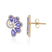 Pendientes en oro con Tanzanita