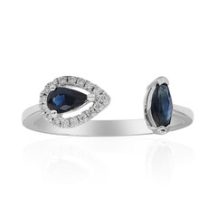 Anillo en oro con Zafiro azul Ceylon