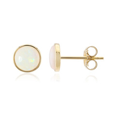 Pendientes en oro con Ópalo blanco