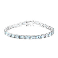 Brazalete en plata con Topacio azul cielo
