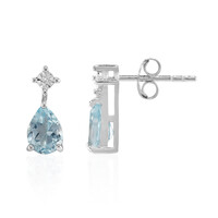 Pendientes en plata con Topacio azul cielo