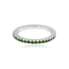 Anillo en plata con Diópsido de Rusia
