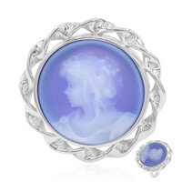 Anillo en plata con Ágata de lazo azul