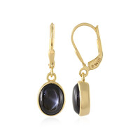 Pendientes en plata con Zafiro estrella negra