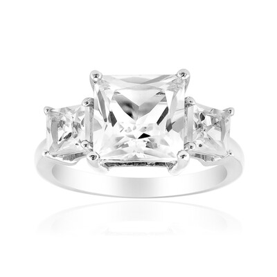 Anillo en plata con Topacio blanco