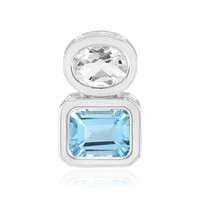 Colgante en plata con Topacio azul cielo