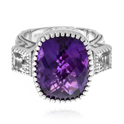 Anillo en plata con Amatista de Zambia (Dallas Prince Designs)