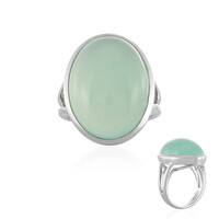 Anillo en plata con Calcedonia agua