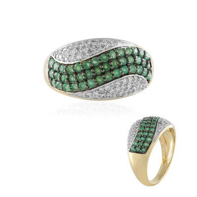 Anillo en plata con Esmeralda de Brasil