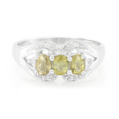 Anillo en plata con Turmalina cuprífera