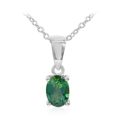 Collar en plata con Topacio verde mariposa