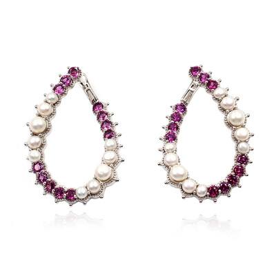 Pendientes en plata con Rodolita (Dallas Prince Designs)