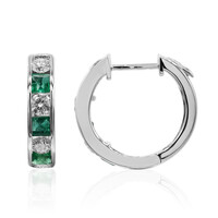 Pendientes en oro con Esmeralda de Zambia AAA (CIRARI)