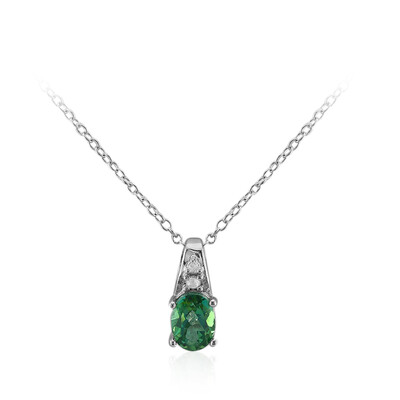 Collar en plata con Topacio verde mariposa