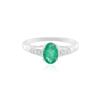 Anillo en plata con Esmeralda de Zambia