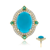 Anillo en oro con Turquesa bella durmiente