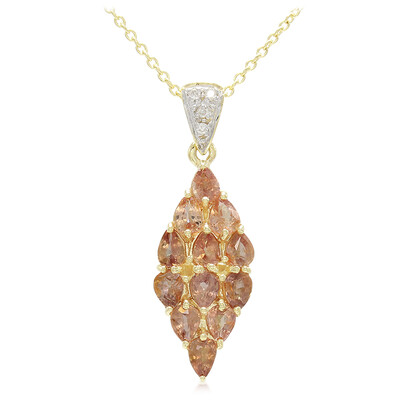 Collar en oro con Zafiro Padparascha no calentado