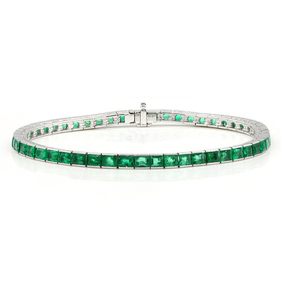 Brazalete en oro con Esmeralda de Zambia AAA (Estée Collection)