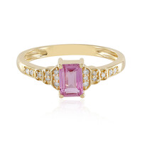 Anillo en oro con Zafiro rosado