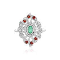 Anillo en plata con Esmeralda de Rusia