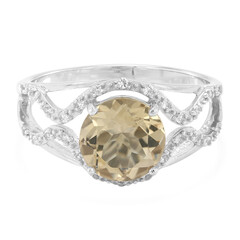 Anillo en plata con Cuarzo champán