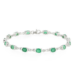 Brazalete en plata con Esmeralda de Zambia