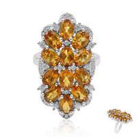 Anillo en plata con Citrino de Madeira