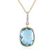 Collar en oro con Topacio azul suizo