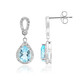 Pendientes en plata con Topacio azul cielo