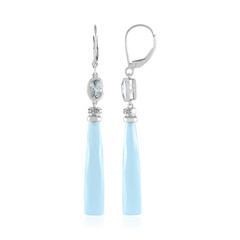 Pendientes en oro con Calcedonia agua  (KM by Juwelo)