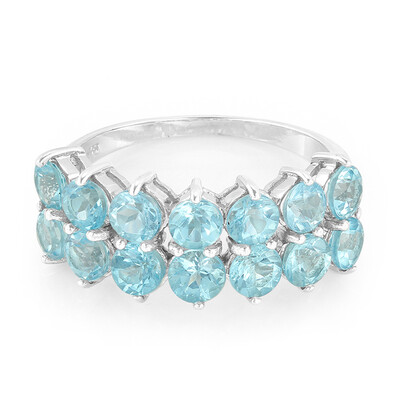 Anillo en plata con Apatita azul