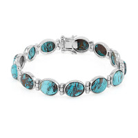 Brazalete en plata con Malaquita azurita