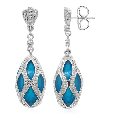 Pendientes en plata con Marcasita cromada (Dallas Prince Designs)