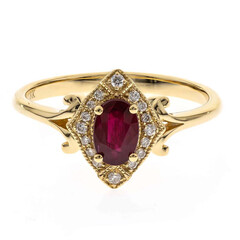 Anillo en oro con Rubí de Mozambique AAA (CIRARI)