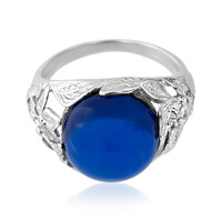 Anillo en plata con Ámbar colombiano azul
