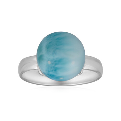 Anillo en plata con Larimar