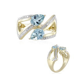 Anillo en oro con Aguamarina Santa María (de Melo)