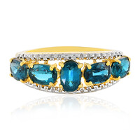 Anillo en plata con Cianita petróleo