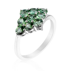 Anillo en plata con Apatita Cromada