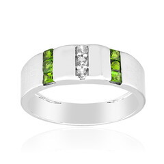 Anillo en plata con Diópsido de Rusia