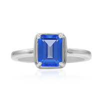 Anillo en plata con Topacio azul índigo