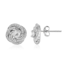 Pendientes en plata con Topacio blanco