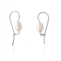 Pendientes en plata con Perla Freshwater (Joias do Paraíso)