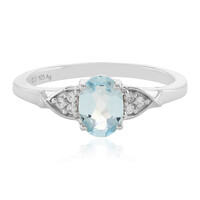 Anillo en plata con Topacio azul cielo