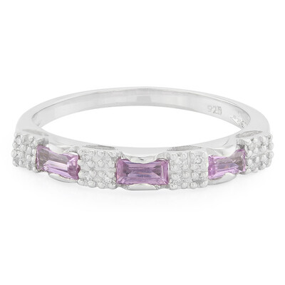 Anillo en plata con Zafiro de Ceilán púrpura no calentado