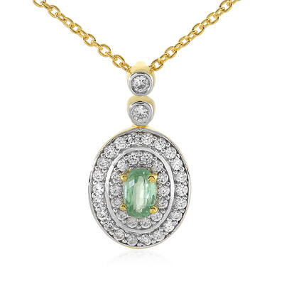 Collar en plata con Cianita menta